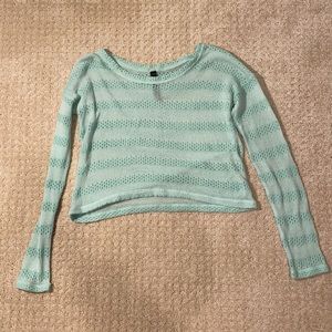 Aero striped green cropped sweater